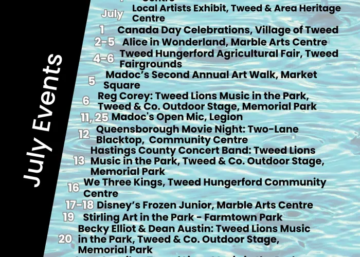 Event listing for Tweed & Area of all arts and culture events.