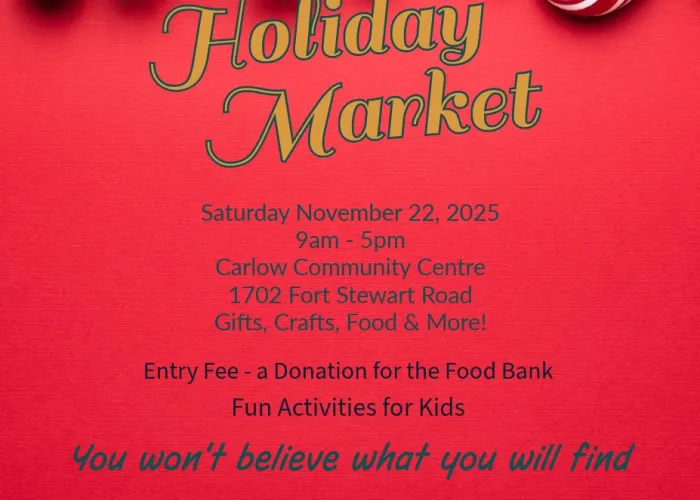 Holiday market details with festive decorations