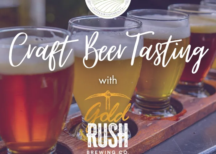 Event details, flight of beer, lavender logo
