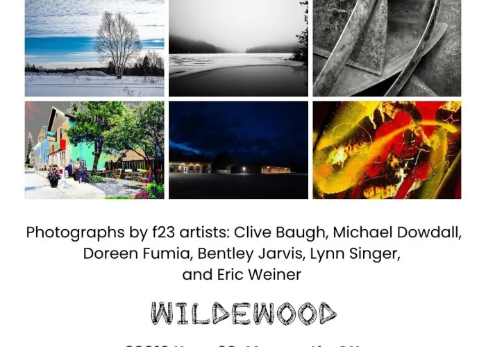 6 photos of different scenes in Hastings Highlands, three on three, white background, event details in black and green writing