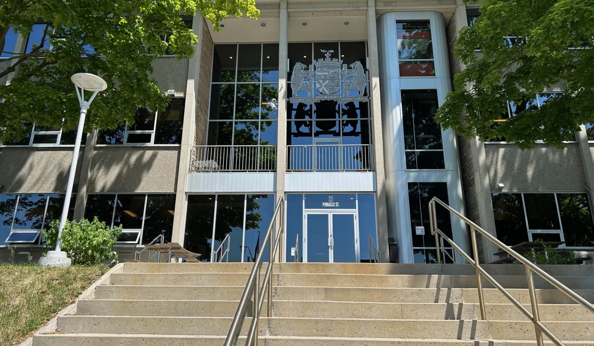 Steps leading up to the front of the County of Hastings Administration entrance